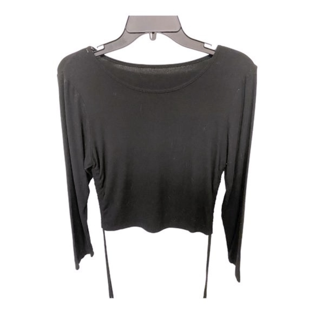 SHEIN Curve Ruched Long Sleeve Crop Top